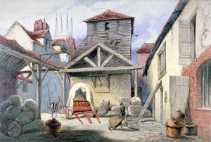 Patio de la posada Rose, Farringdon Street, Ciudad de Londres, 1838