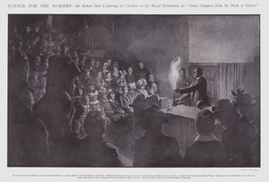 Sir Robert Ball dando una conferencia a niños en la Royal Institution de Frederick Pegram