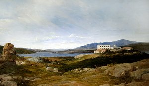 Vista de la villa de Garibaldi en Caprera, Cerdeña