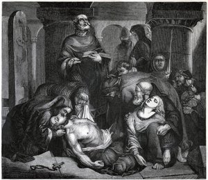 El entierro de Harold en la Abadía de Waltham, 1847 de Frederick Richard Pickersgill
