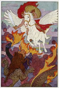Pegaso se dirigió directamente hacia la cabeza triple de la Quimera de Frederick Richardson