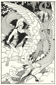 Cuando el dragón vio a Cadmo, emitió otro silbido abominable