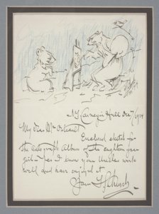 Carta autógrafa con boceto