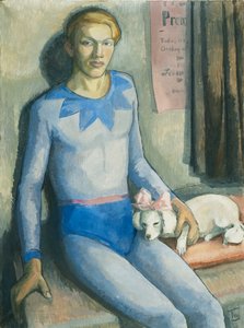 Un arlequín con su perro (óleo sobre lienzo) de Frederick Wilhelm Jacobsen