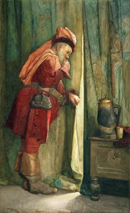 Falstaff "Me esconderé detrás del tapiz" de Frederick William Davis