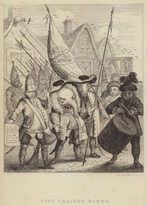 City Trained Bands: sátira sobre las milicias asociadas con la Ciudad de Londres y el pánico generado por la Rebelión Jacobita de 1745 de Frederick William Fairholt
