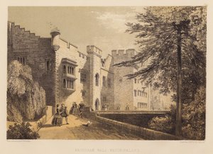 Brougham Hall, Westmoreland (aguatinta) de Frederick William Hulme