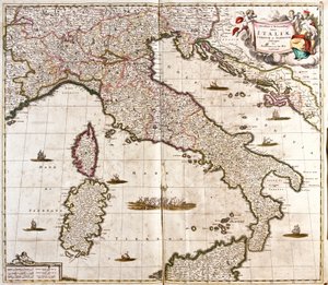 Mapa de Italia, Córcega y Cerdeña