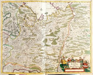 Mapa de Rusia, alrededor de la ciudad de Moscú de Frederick de Wit