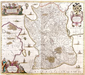 Mapa de Escania (Suecia) de Frederick de Wit