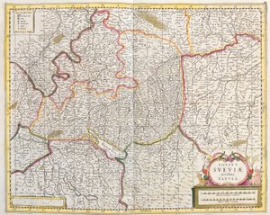 Mapa de Suabia (Alemania) de Frederick de Wit
