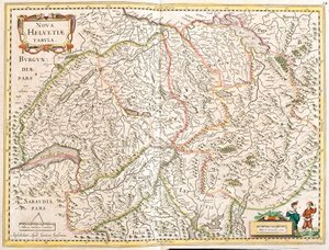 Mapa de Suiza de Frederick de Wit