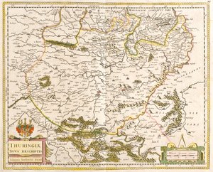Mapa de Turingia (Alemania) de Frederick de Wit