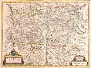 Mapa del Archiducado de Austria de Frederick de Wit