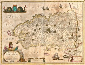 Mapa del Ducado de Bretaña, Francia