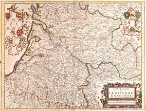 Mapa del Gobierno de Guyenne y Gascogne (Francia)