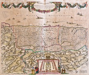 Mapa de Tierra Santa (Israel, Palestina) de Frederick de Wit