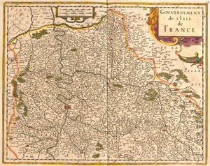 Mapa de la Isla de Francia (Francia) de Frederick de Wit