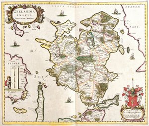 Mapa de la isla de Zelanda (Países Bajos) de Frederick de Wit