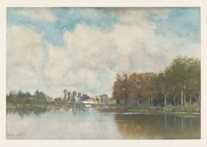 Canal holandés de Fredericus Jacobus van Rossum du Chattel (signed by artist)