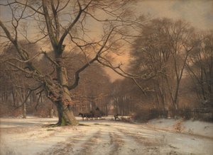 Paisaje de invierno. Motivo de Jægersborg Dyrehave de Frederik Rohde
