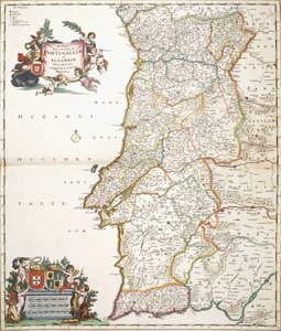 Mapa que muestra Portugal, c.1680 de Frederik de Wit