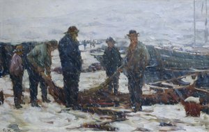 Pescadoras, c.1900 (óleo sobre lienzo) de Fredrik Kolstoe