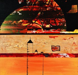 Paisaje urbano abstracto y ardiente de Fredrik Olsen