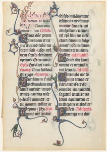 Hoja de manuscrito del Misal de Beauvais de French 13th Century