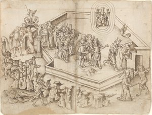 Alegoría de la vida de un erudito en un hogar rico [fol. 3 verso / 4 recto] de French 16th Century