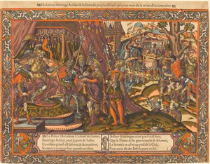Holofernes Interrogando a Aquior de French 16th Century