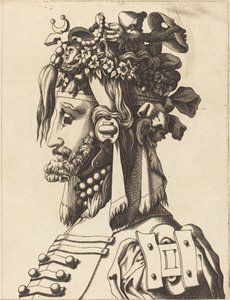 Busto de un Hombre con un Traje Extravagante de French 16th Century after René Boyvin or Pierre Milan