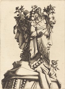 Busto de una Mujer con un Traje Extravagante de French 16th Century after René Boyvin or Pierre Milan