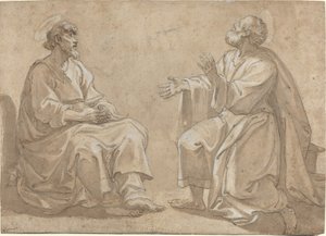 Dos Santos Sentados de French 17th Century