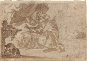 Jacob y Rebeca ante Isaac (recto) de French 18th Century