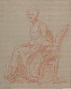 Mujer sentada de French 18th Century