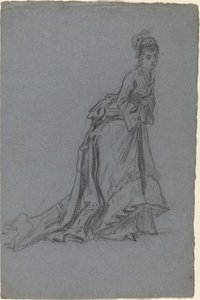 Joven Elegante Avanzando de French 19th Century