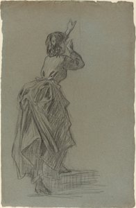 Joven Mujer Subiendo un Escalón de French 19th Century