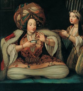 Disfrutando del café, principios del siglo XVIII