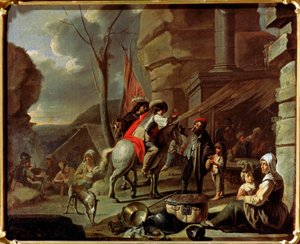 Jinetes en una taberna, segunda mitad del siglo XVII de French Master