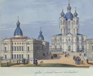 Catedral de la Resurrección de Smolny en San Petersburgo, 1830-1840s de French Master