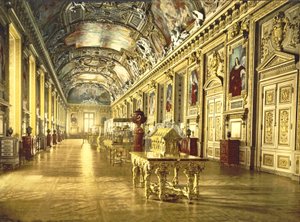 Una galería en el Louvre, París, 1890-1900 de French Photographer