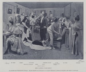 Actrices divirtiéndose en los camerinos del Théâtre des Variétés, París de French Photographer