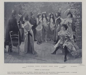 Actrices en el Théâtre des Variétés, París, después de una actuación de French Photographer
