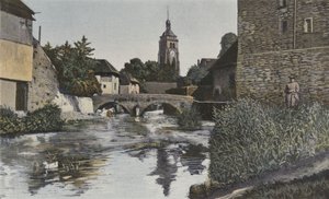 Arbois, Iglesia y puente sobre el Cuisance de French Photographer