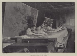 Taller de artistas en la Manufactura de Tapices de Beauvais, Francia