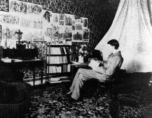 Aubrey Beardsley en el Hotel Cosmopolitan, Menton, Francia, 1898 de French Photographer