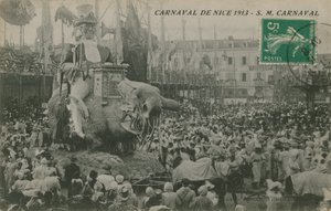 Carnaval de Niza 1913. Postal enviada en 1913. de French Photographer