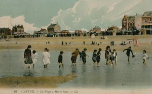 Cayeux, la playa en marea baja. Postal enviada el 27 de julio de 1913. de French Photographer