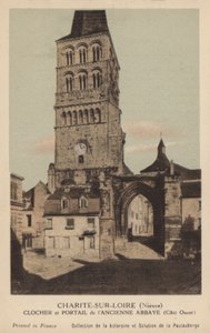 Charité-sur-Loire, Campanario y Portal de la Antigua Abadía de French Photographer